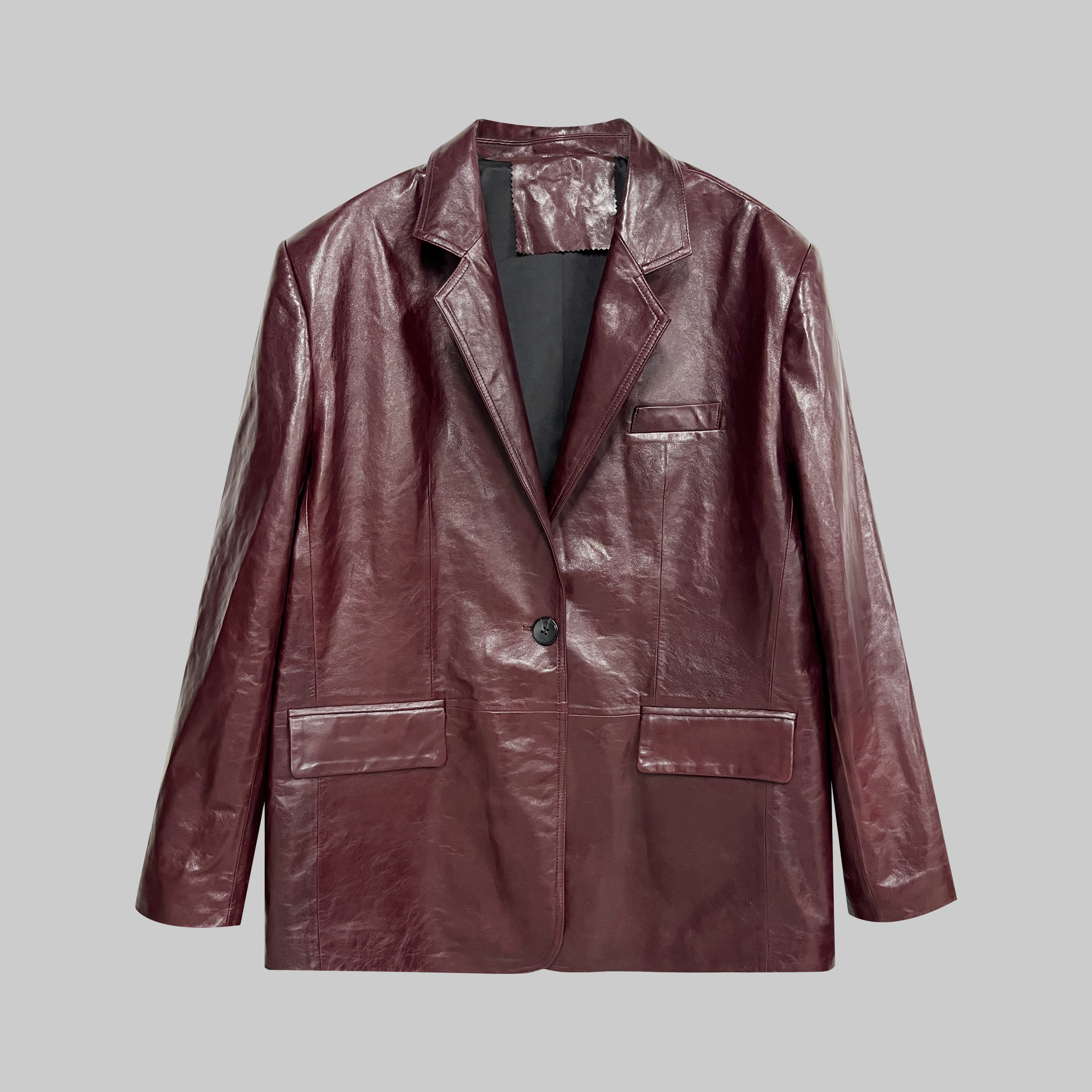 【艺洋穿搭】真皮皮衣女冷翡翠绵羊皮西装外套5532