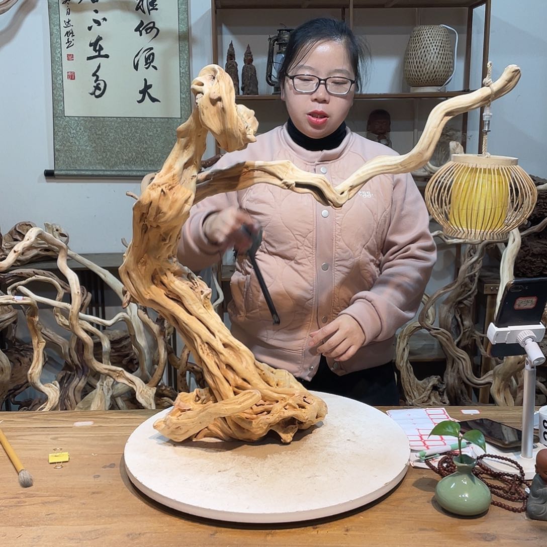 柏木杜鹃根根艺摆件