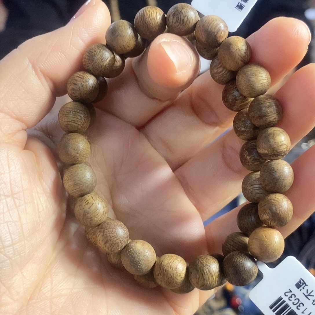 沉香手串巴布亚圆珠单圆0.8/4克+多样性发一
