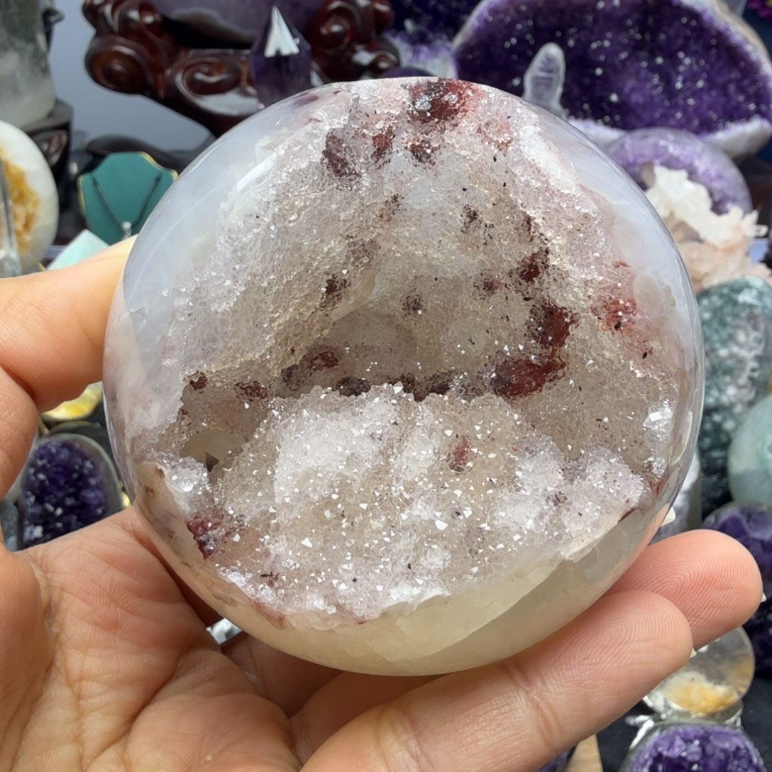 紫晶未镶嵌摆件粉色