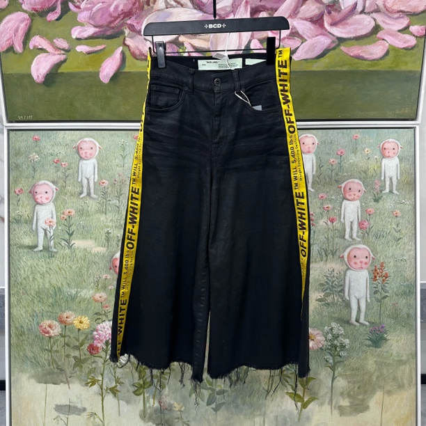 99新 maje 【BW】Off white ow 串标长裤 26码/99新