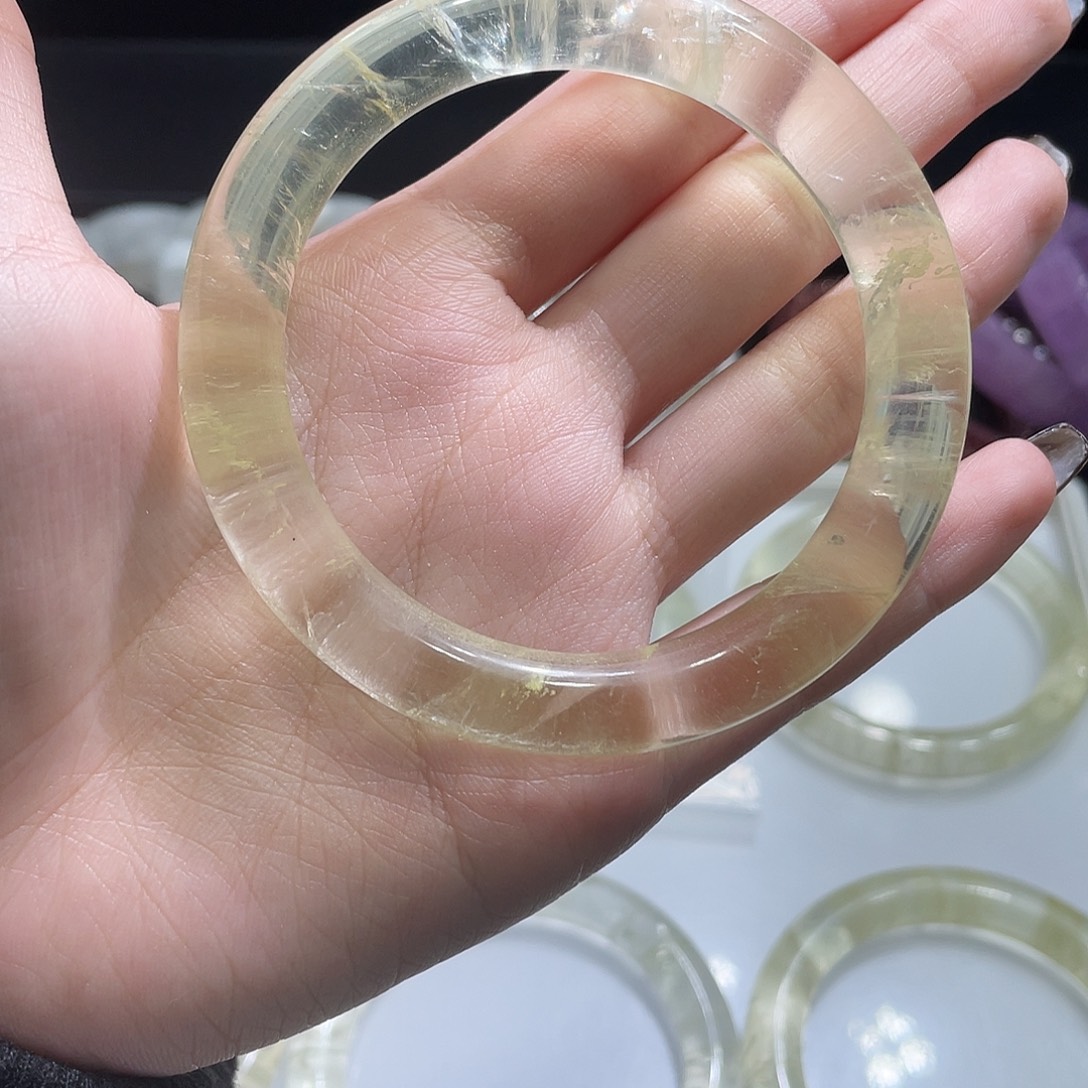 未镶嵌手链水晶柠檬晶手镯57圈