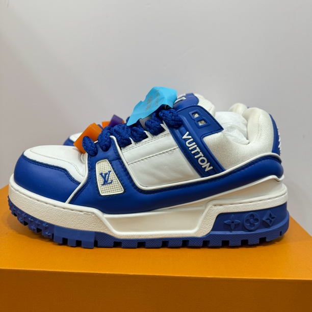 99新 LouisVuitton/路易威登 40.5码 trainer 白蓝时尚板鞋