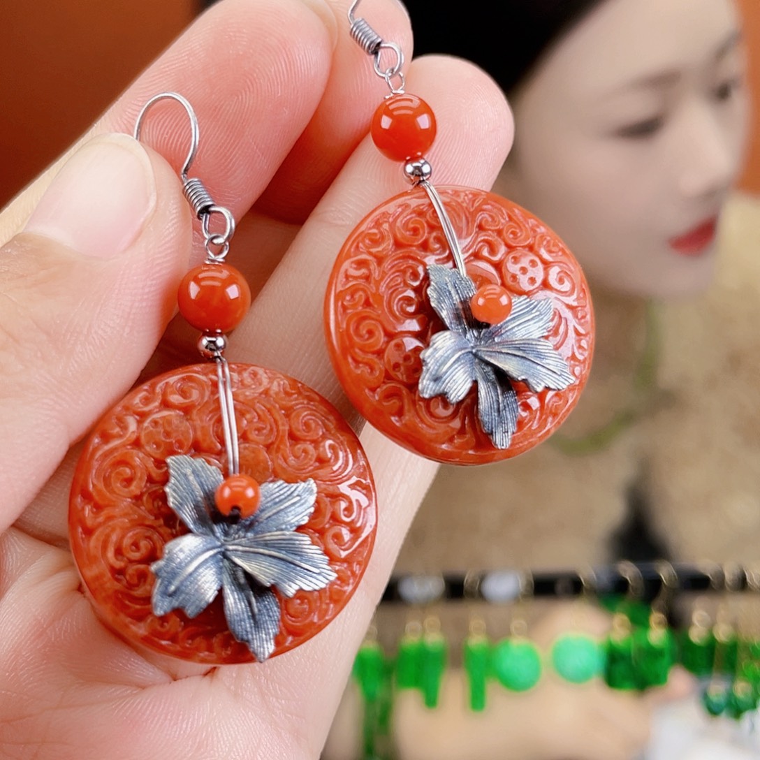 翡翠未镶嵌耳饰饰品