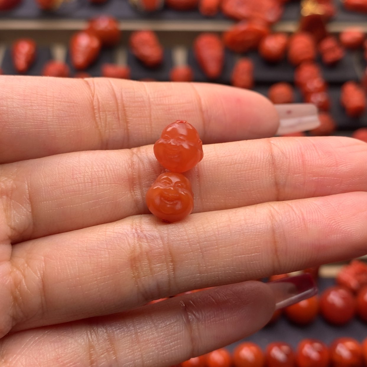 【闪购商品】南红玛瑙佛头8mm➕未镶嵌