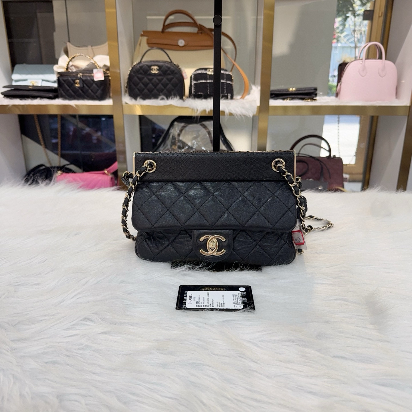99新 Chanel/香奈儿 Chanel香奈儿cf大mini黑金衣架包