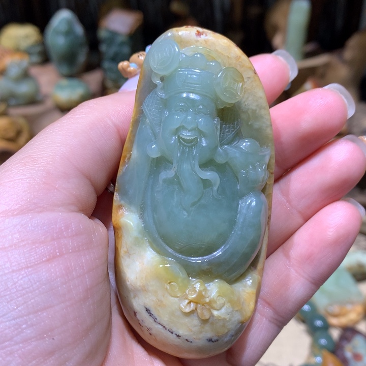 岫岩河磨玉（透闪石质玉）手把件未镶嵌