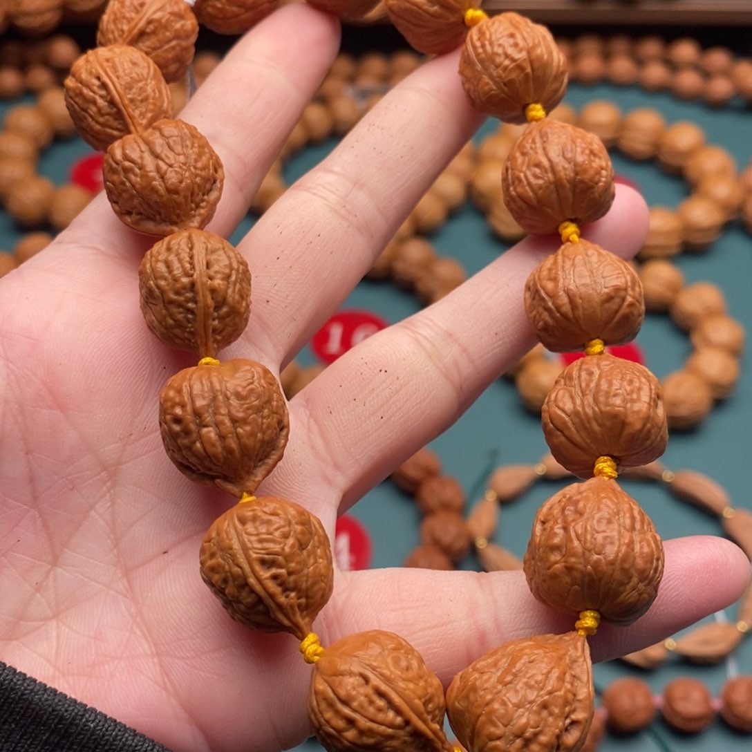 文玩核桃手串17尺寸桃心蛙