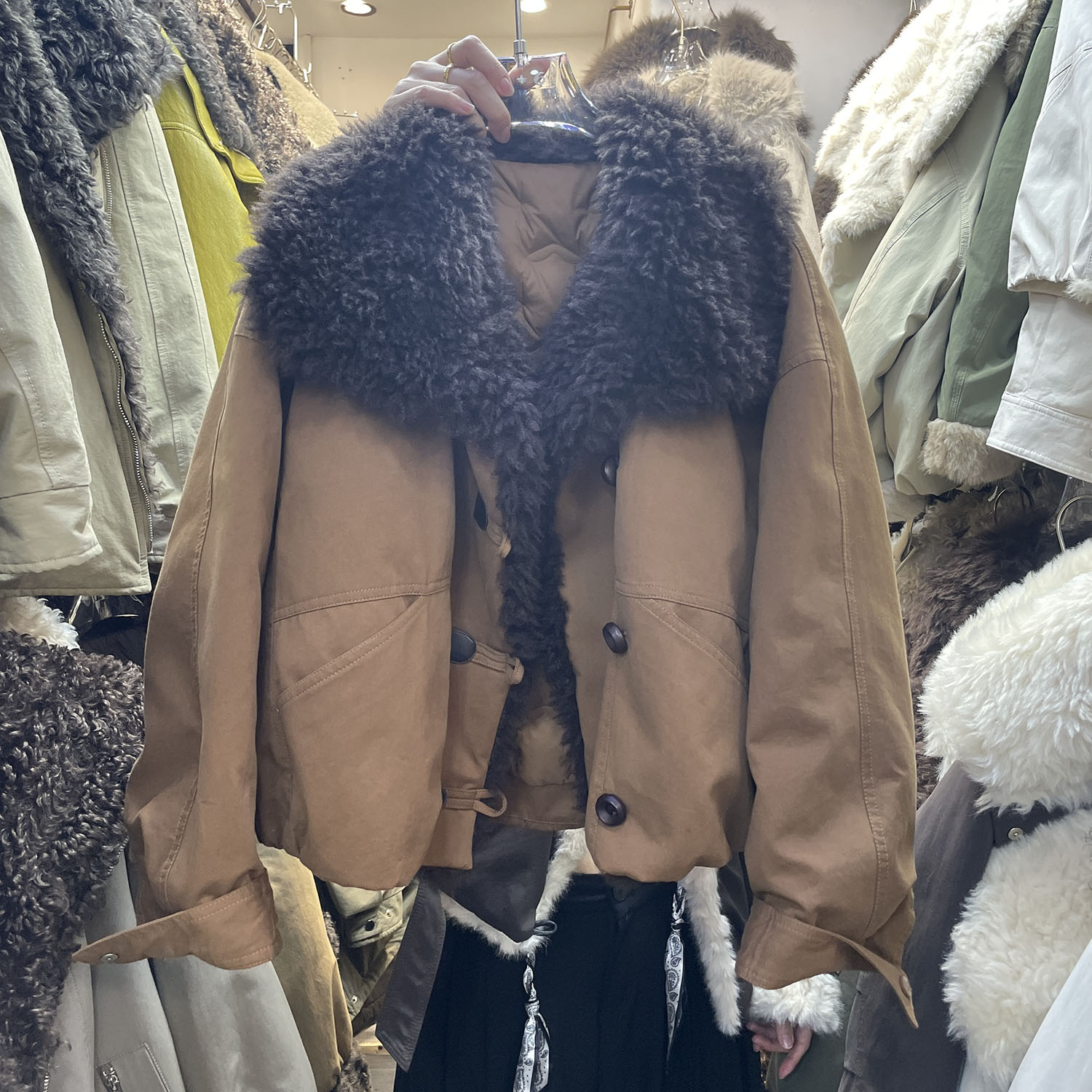 欧货秋女士洋气v领显瘦爆款派克服巴恩风外套女装宽松洋气