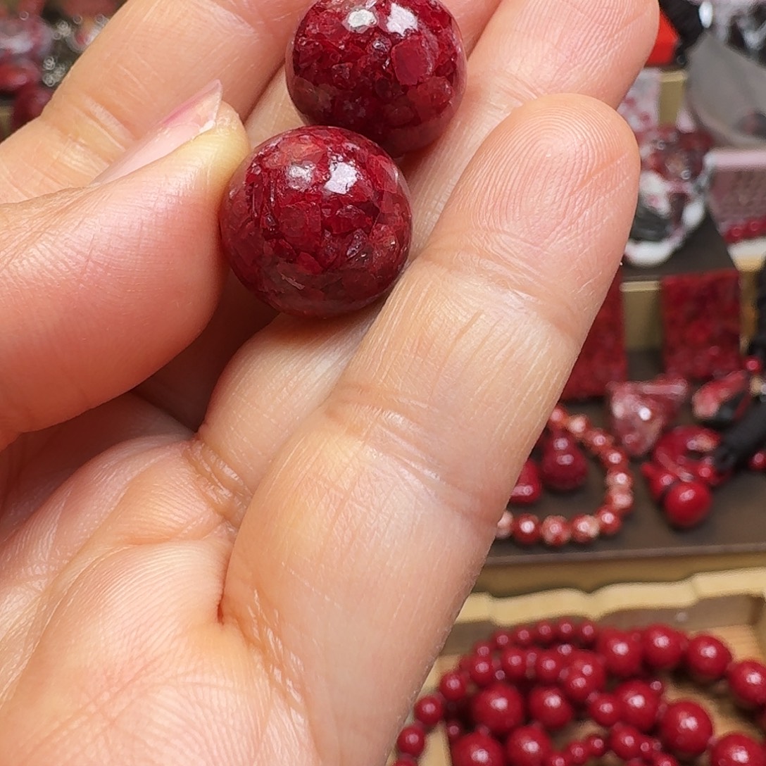 天然辰砂天然晶体卡14的单珠