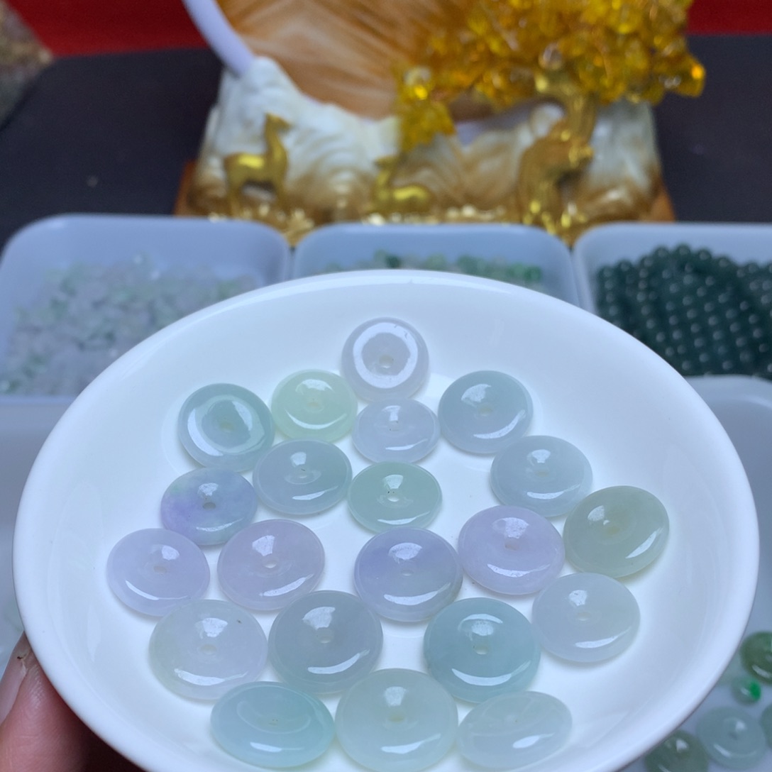 【闪购商品】翡翠手链未镶嵌卡15平安扣10个