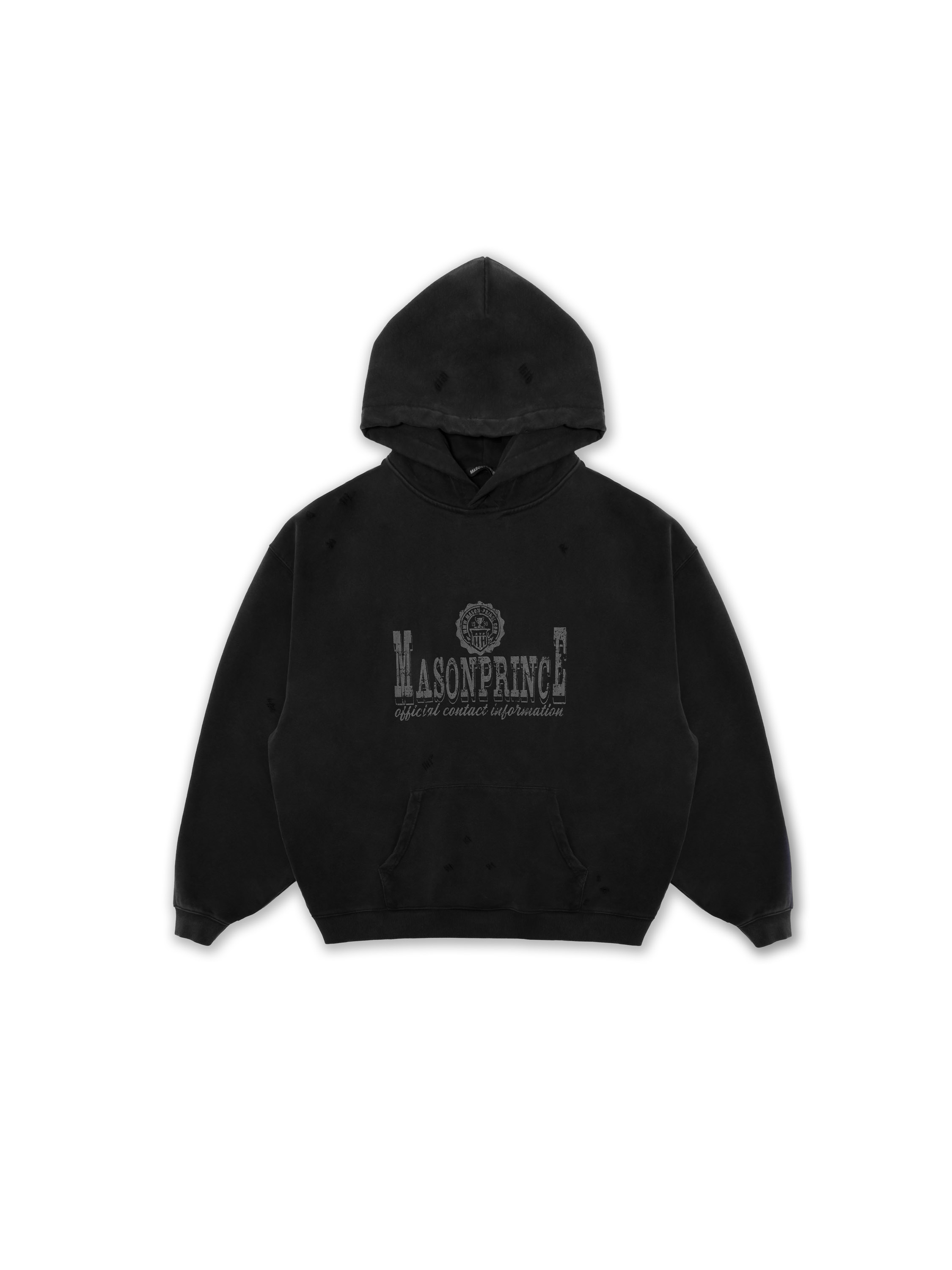 【新卫衣】自由式力量徽章 极致康丽印花高克重破洞连帽卫衣