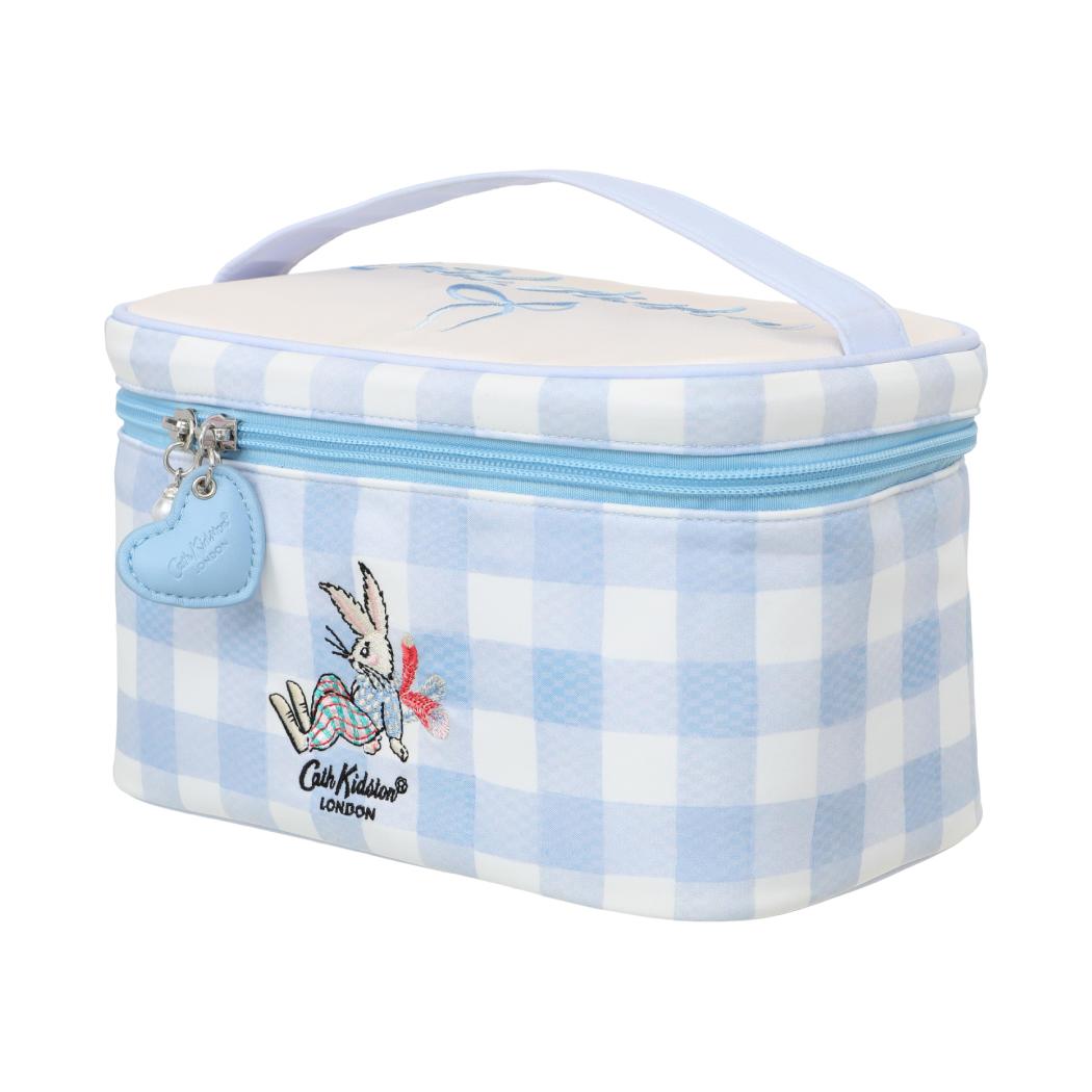 【名创优品XCath Kidston联名】花园工坊系列蓝格甜梦手提化妆包