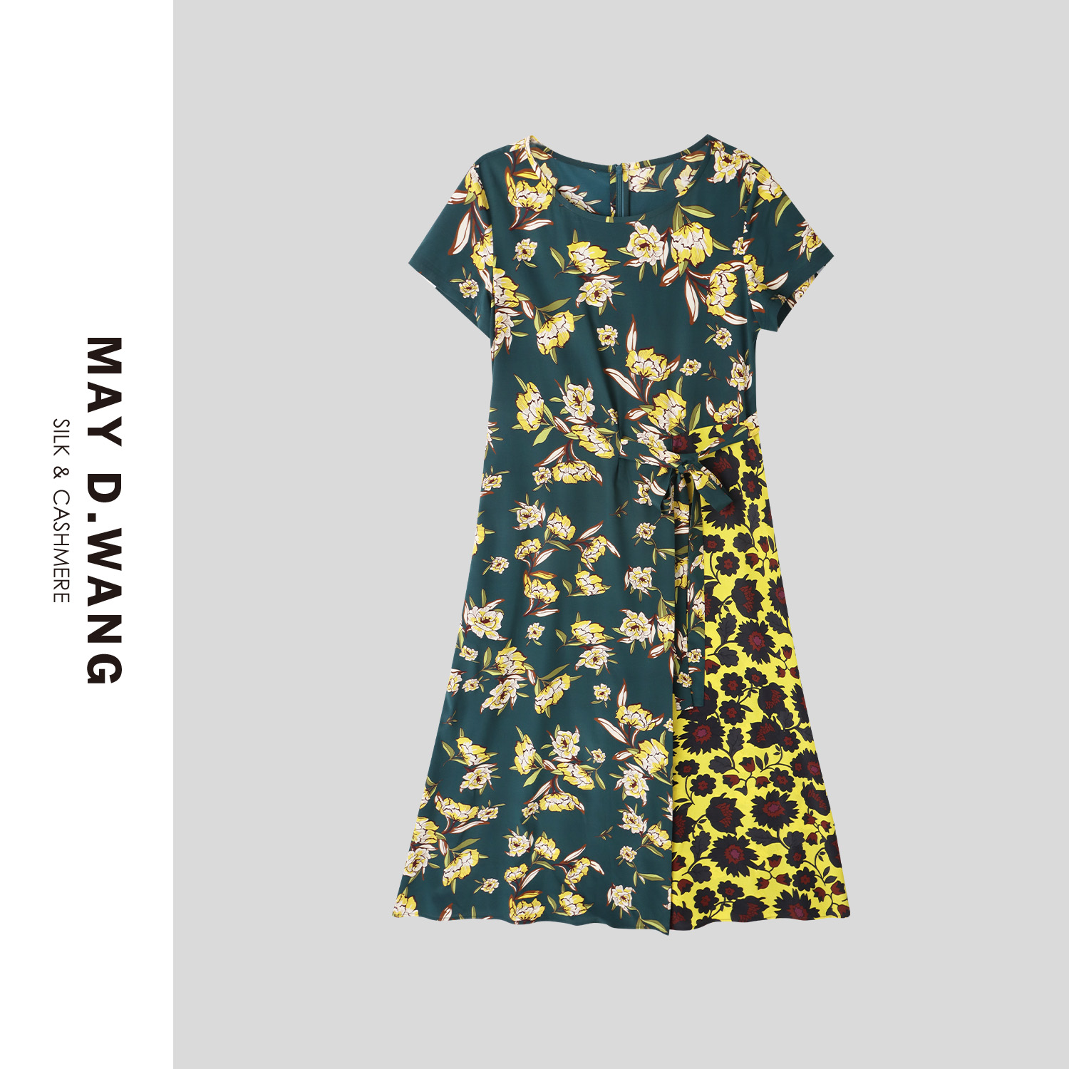 王之造【老徐专属】拼布显瘦连衣裙时尚长裙连衣裙碎花  F2F3090