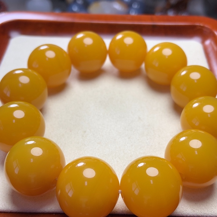玛瑙/玉髓手串未镶嵌鸡油黄