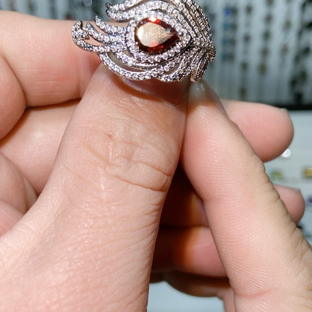 绿水晶戒指银S925镶嵌