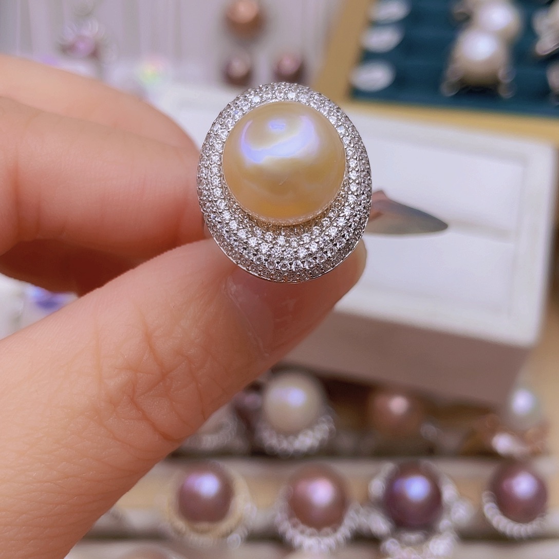 *****银S925镶嵌淡水珍珠戒指