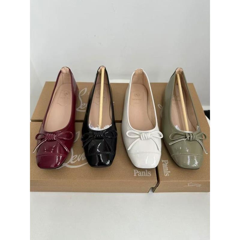 P1102方头平底芭蕾舞鞋时尚轻便柔软蝴蝶结一脚蹬女士浅口单鞋