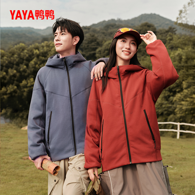 YAYA/鸭鸭连帽薄款常规休闲风保暖时尚宽松羽绒服