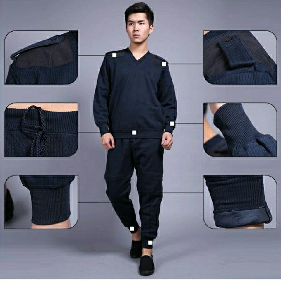 03绒衣绒裤海藏青抗风保暖双层加厚正宗老军绒衣