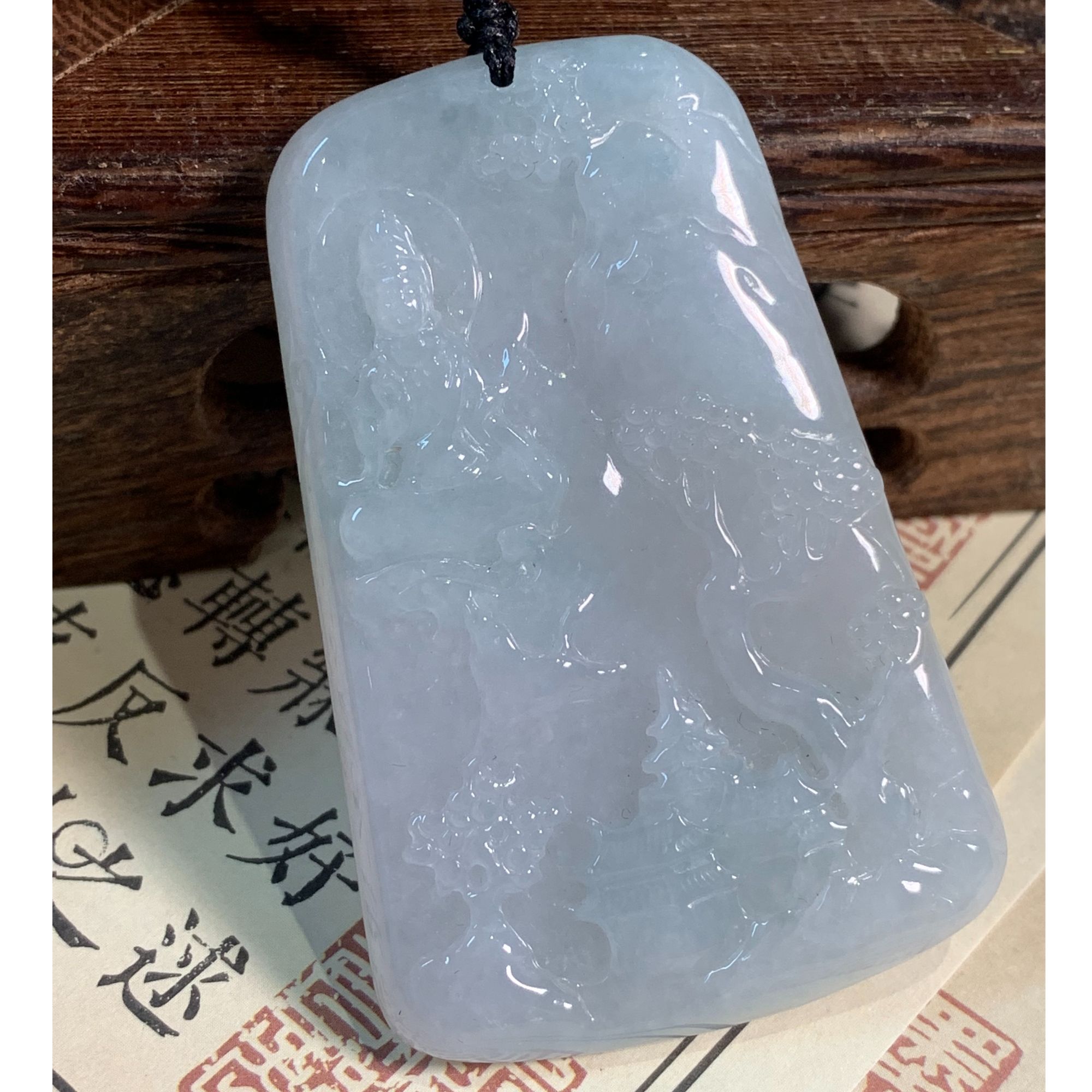 【千砡】A22翡翠观音牌