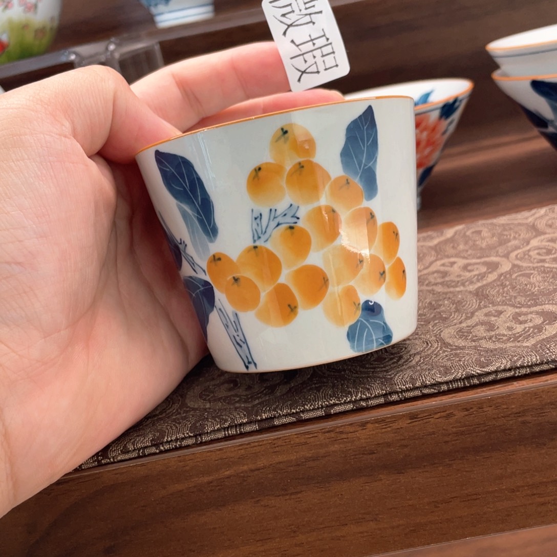 釉下手绘茶具微瑕
