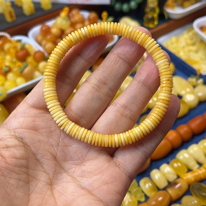 琥珀未镶嵌裸石卡6大加老蜡手串精工微瑕