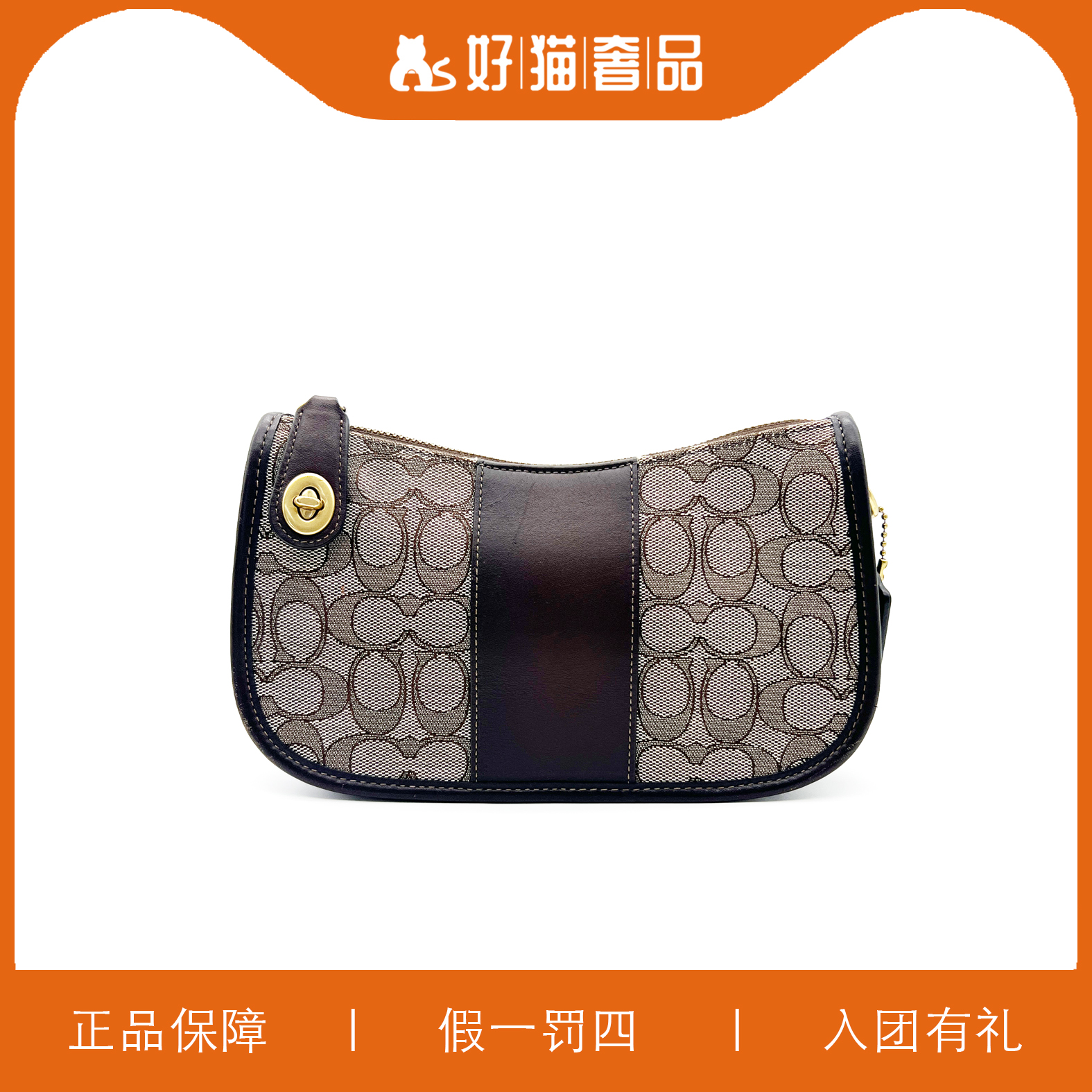 95新 COACH/蔻驰 蔻驰针织腋下包/W5434/23X13X6