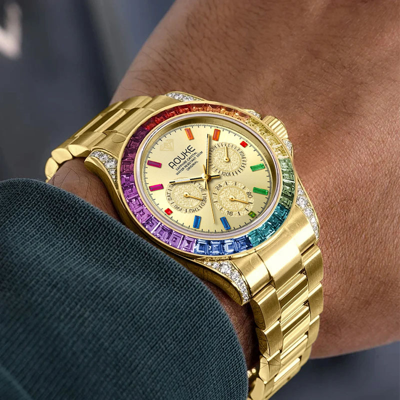 AOUKE/奥刻新款彩虹迪系列高档时尚百搭全自动男士腕表065