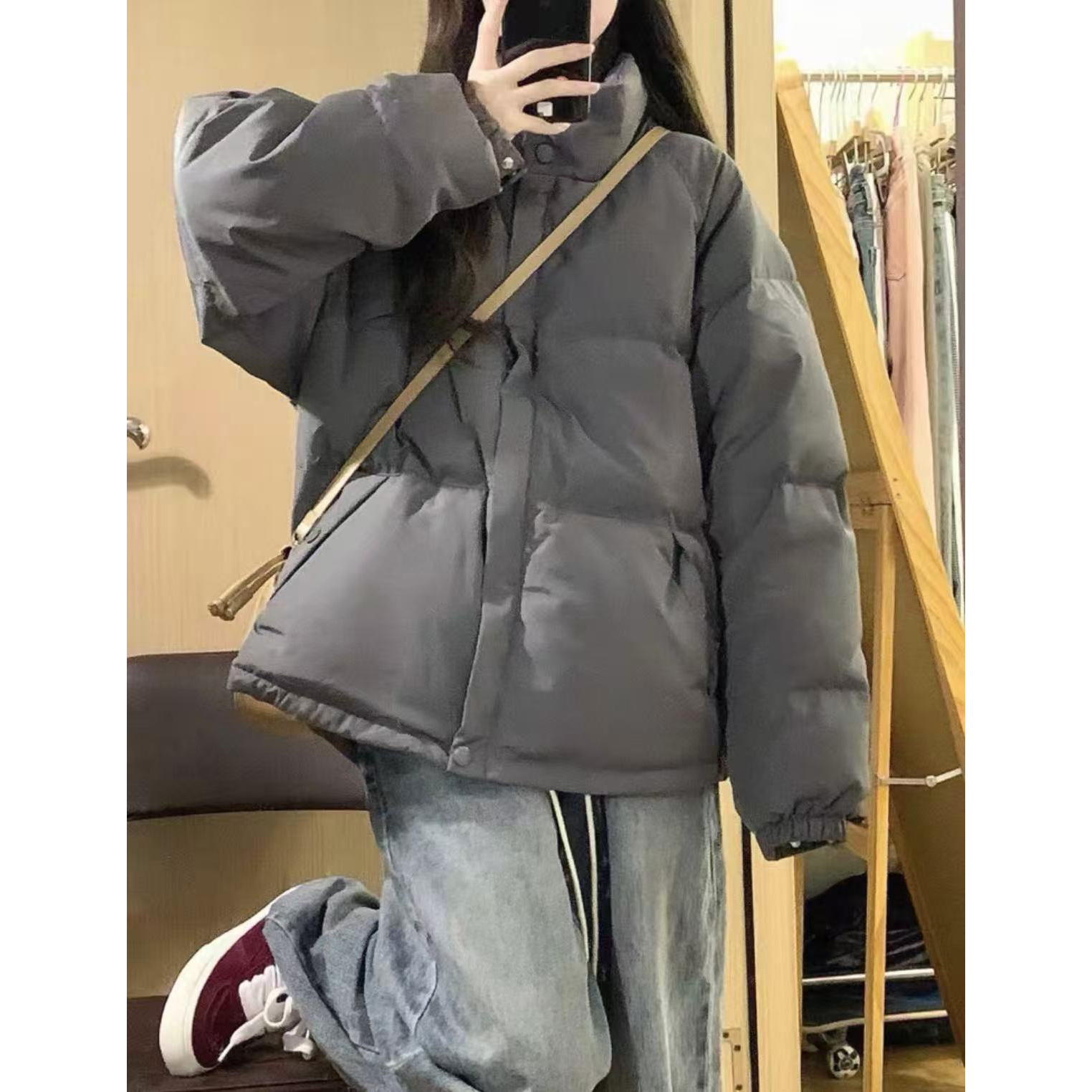 591-600秋冬厚外套 颗粒 棉服 大衣