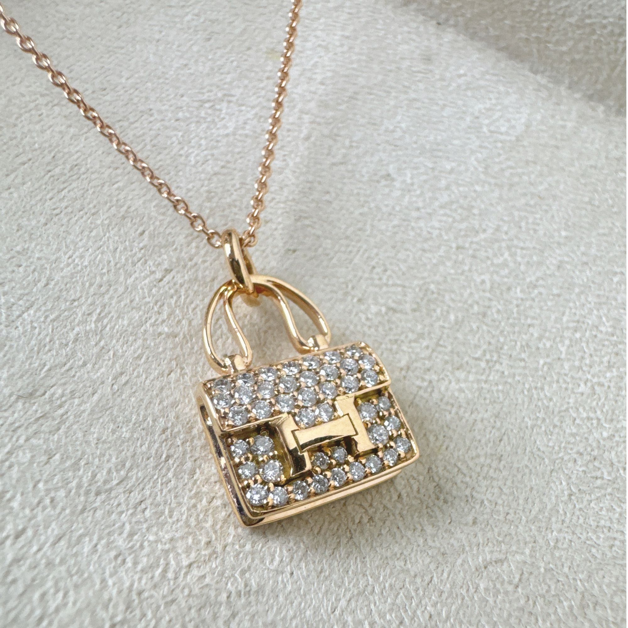 18K金钻石时尚包包套链