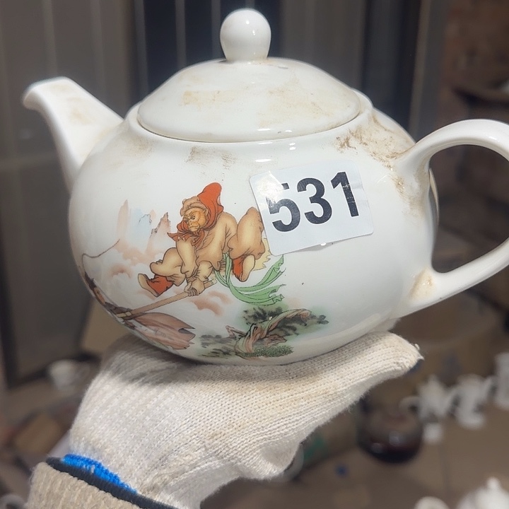 库存瓷片多空茶壶