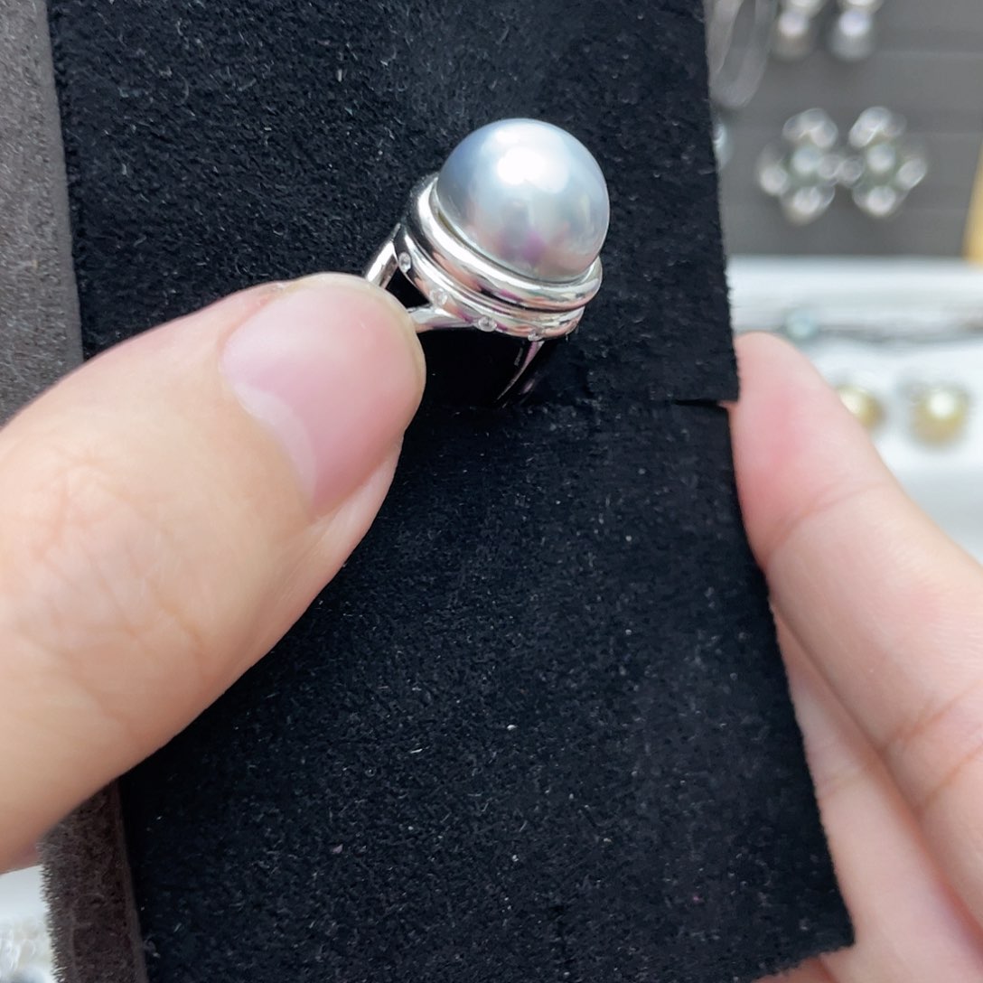 海水珍珠戒指银S925镶嵌
