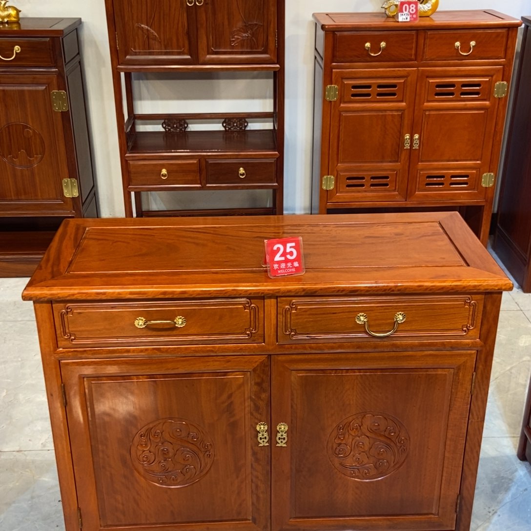 花梨木类柜类家具25号号码牌，两门一米多用柜