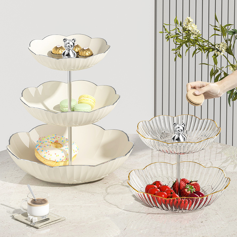 多层果盘高级感轻奢风家用客厅零食坚果糖果干果水果盘茶点点心盘