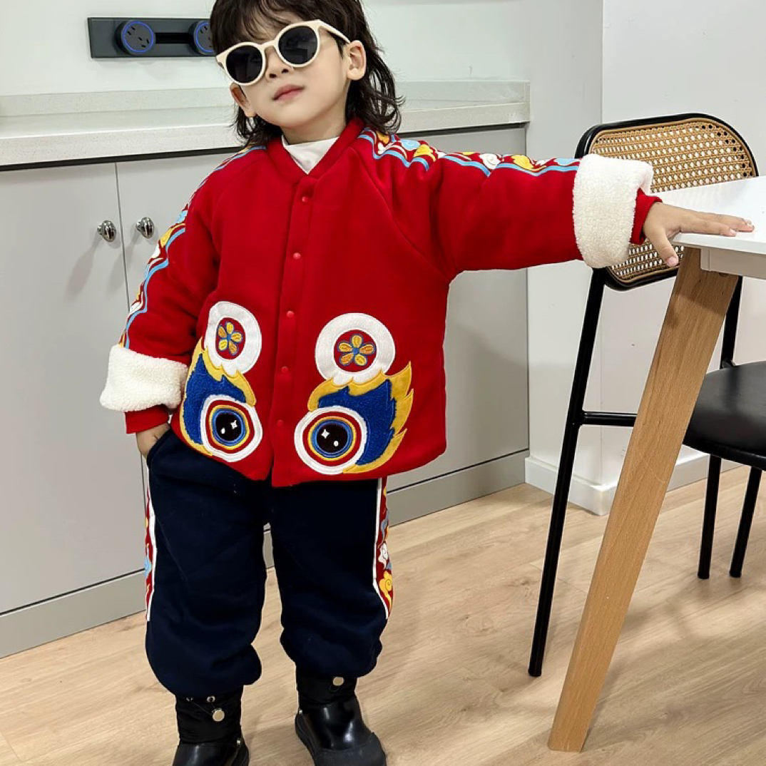 1983男童新年唐装拜年服套装宝宝冬季国风加厚棉服礼服外穿