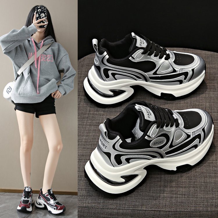 银河 老爹鞋2024新款增高网红百搭春季厚底休闲鞋211