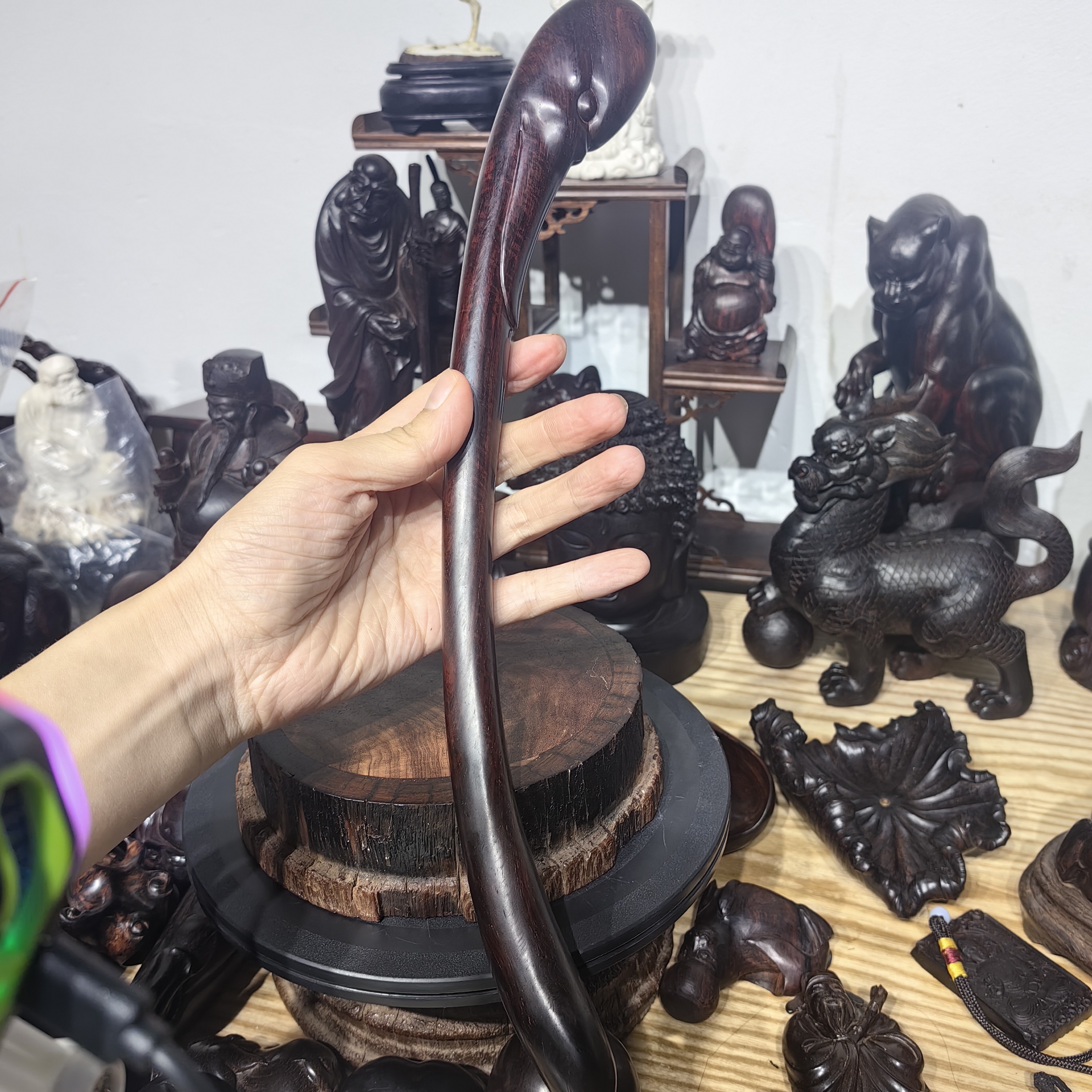 不求人 紫檀 摆件 纯手工