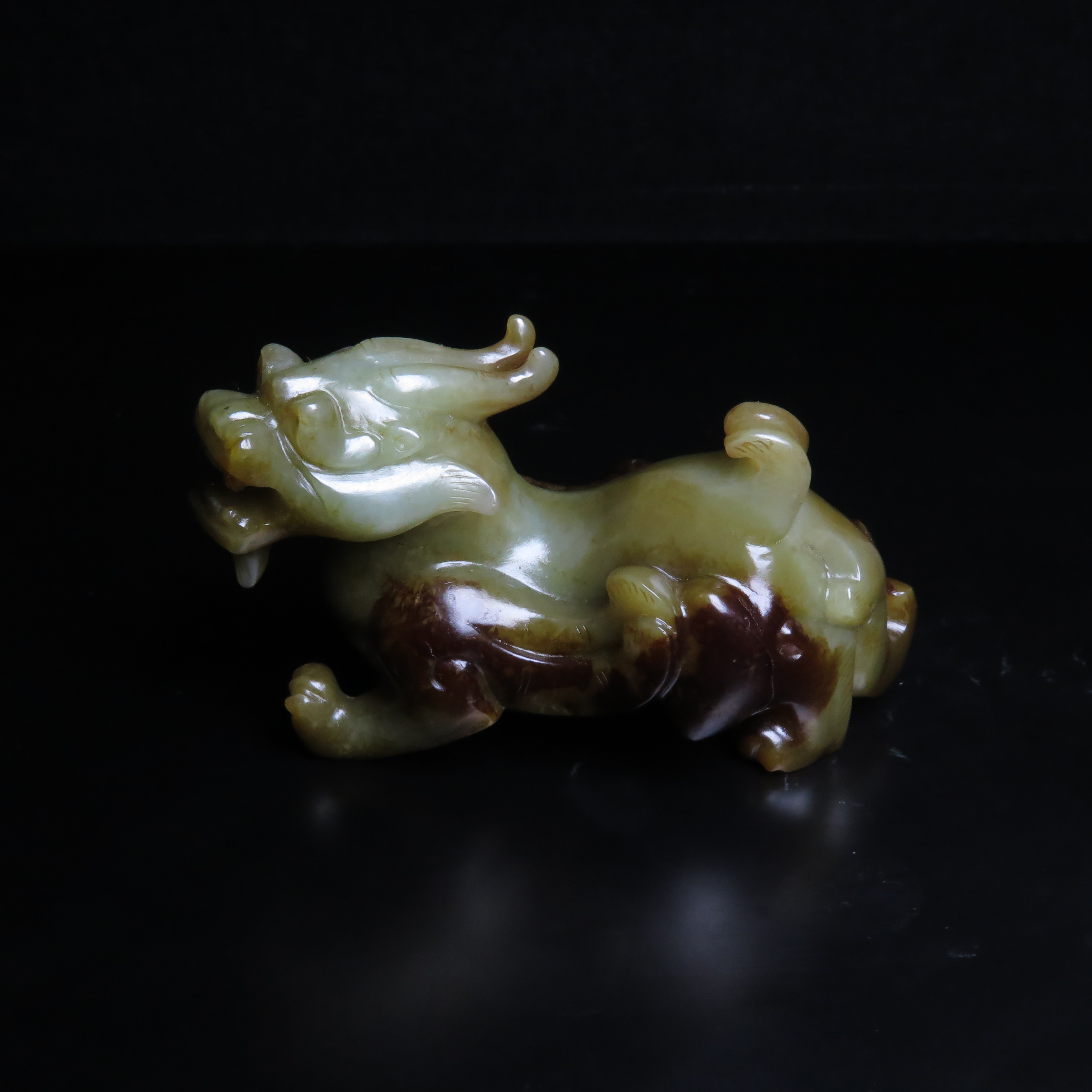 民国提色玉瑞兽/MZ415579/和田玉/民族文物