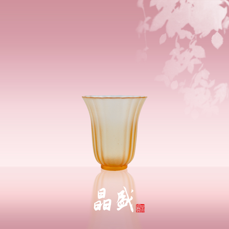 【KNIGHT水晶工坊】古法琉璃花口闻香杯纯手工高透功夫茶高端品茗杯
