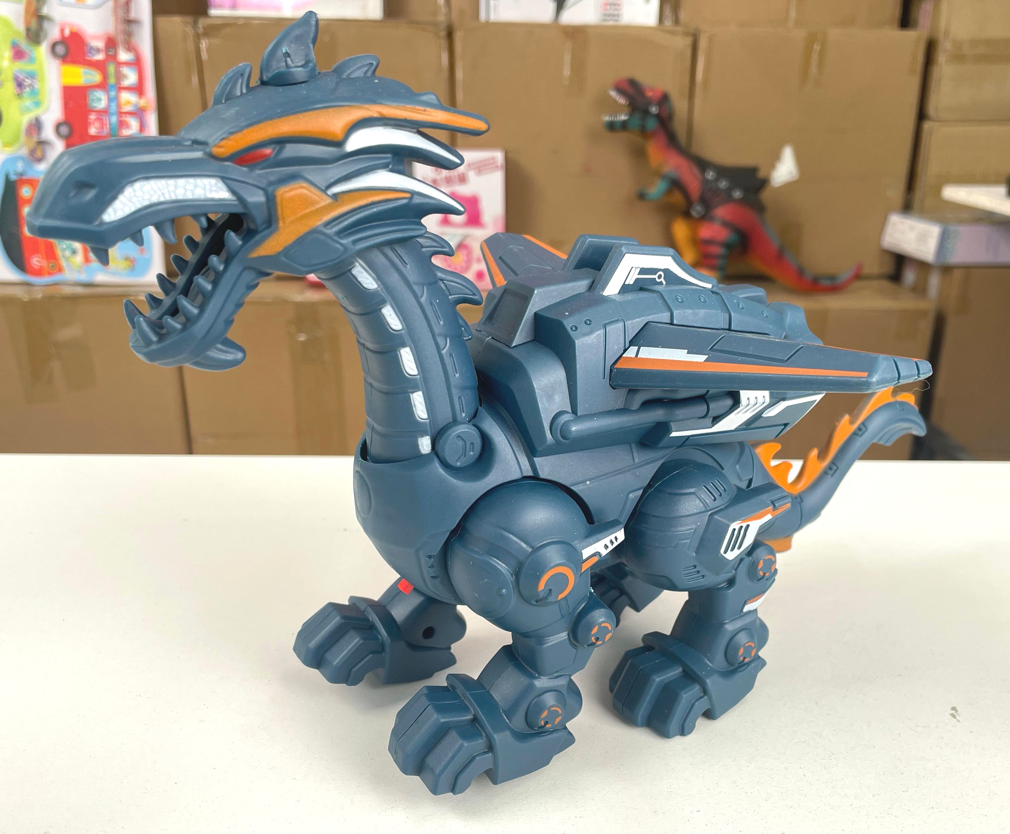 电动牵绳会走路发光带音乐霸王龙机械恐龙玩具（电商盒）