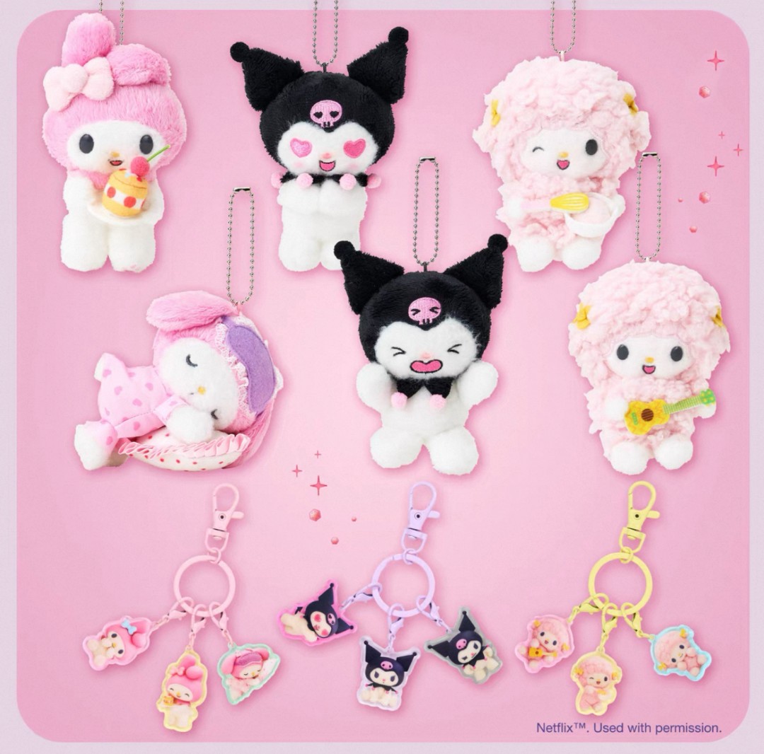 sanrio 三丽鸥 网飞联名系列植绒盲盒冰箱贴收纳册吧唧立牌盲抽