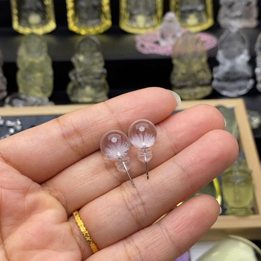 紫***烟水晶颈饰未镶嵌耳钉