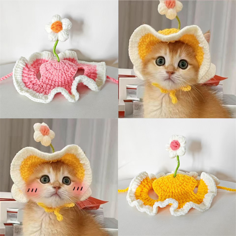 变装可爱猫咪帽子露耳朵宠物头套搞怪装扮搞笑小猫头拍照装饰FDB