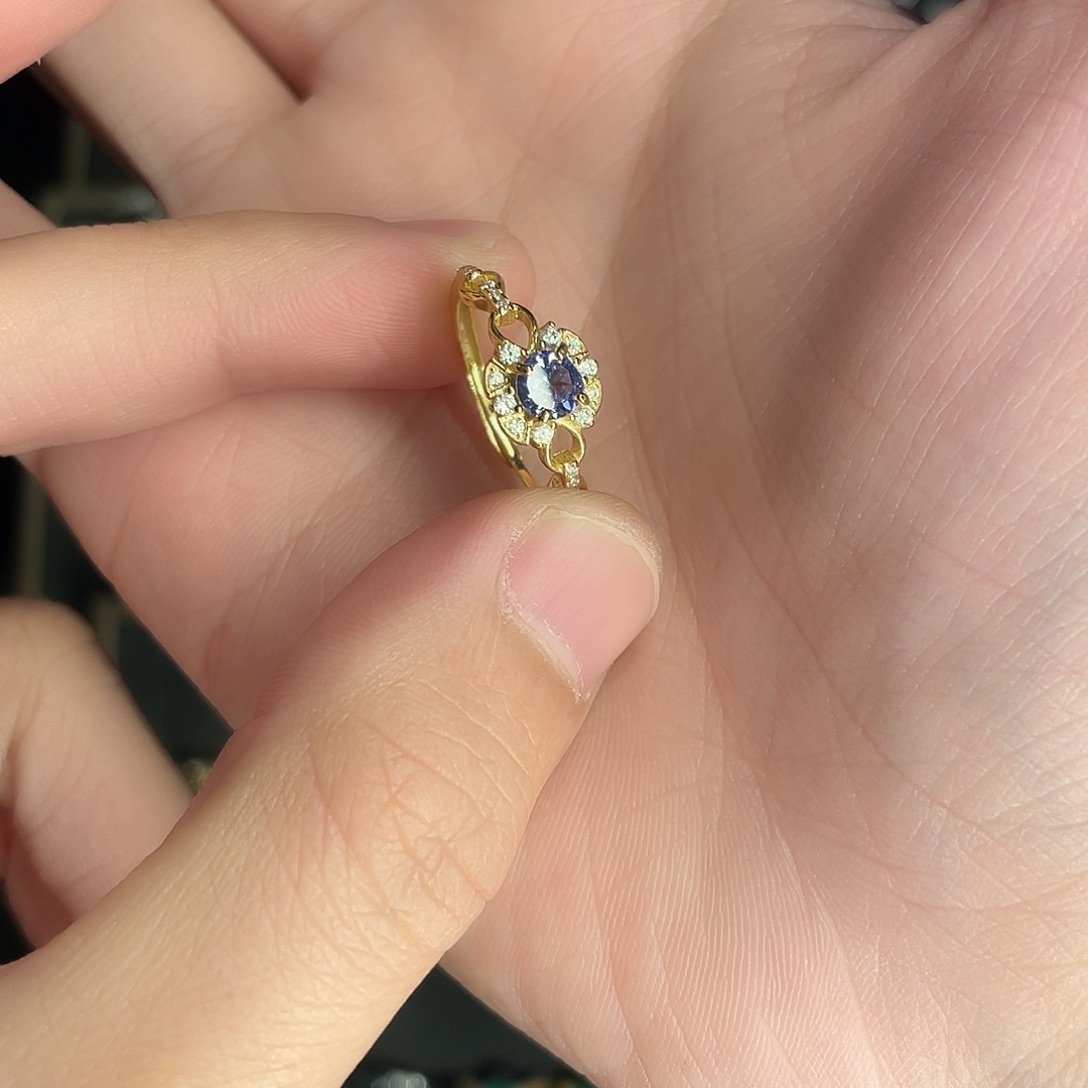 坦桑石戒指银S925镶嵌