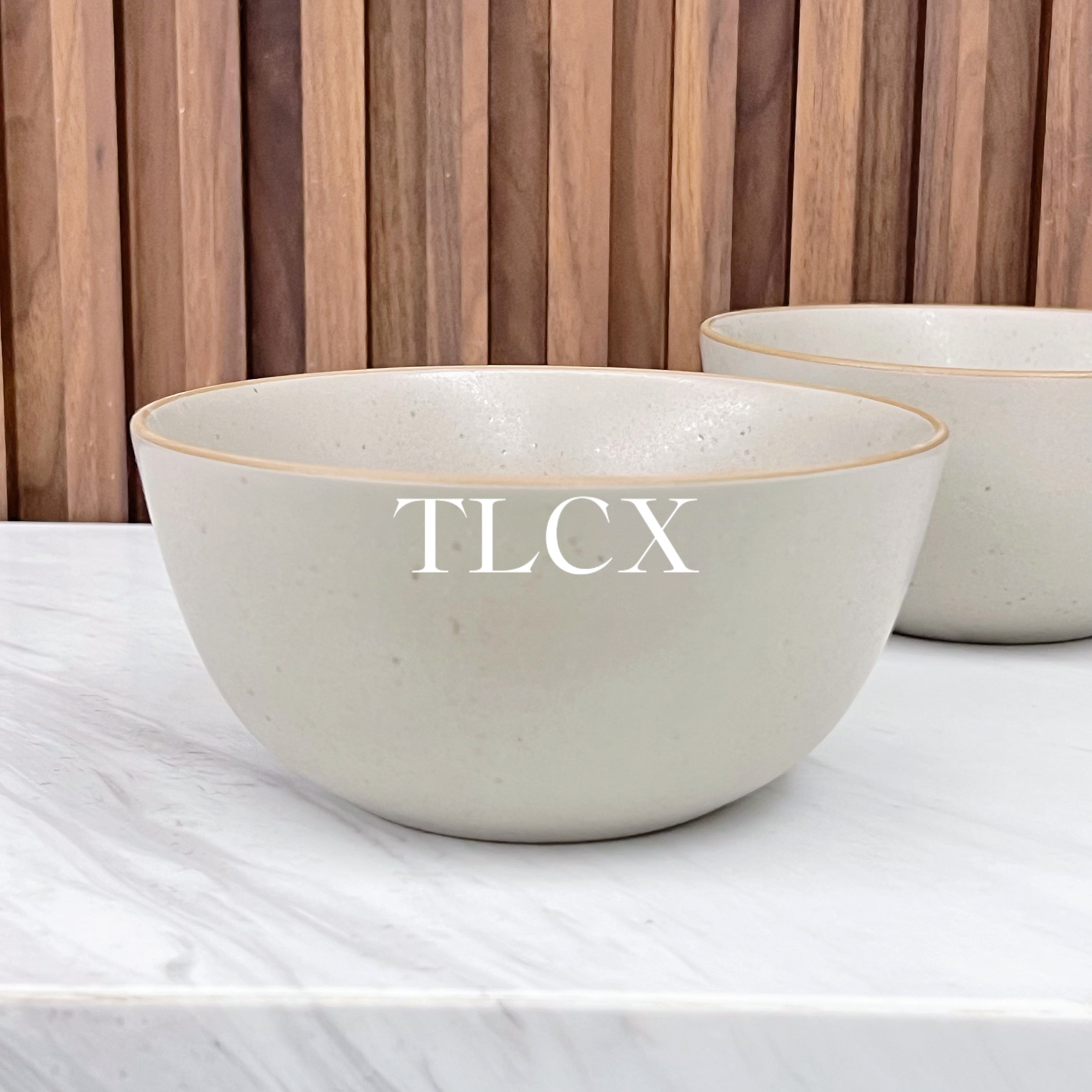 【TLCX 外贸原单】素染 麻点米色6英寸面碗 2只装