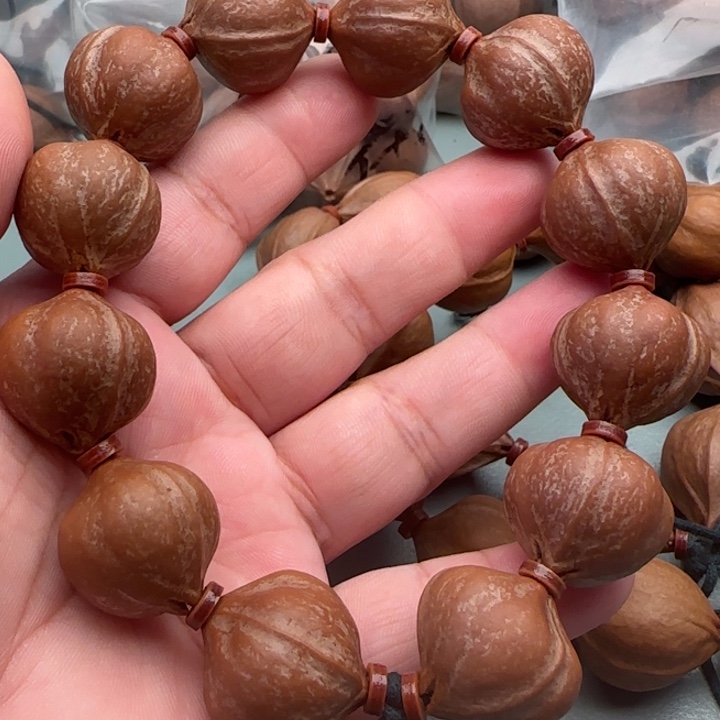 黑***姚手串橄榄核橄榄核原皮铁核