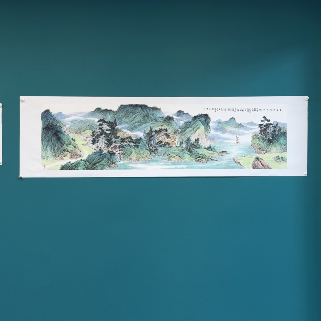 国画几*卫长林六尺对开山水