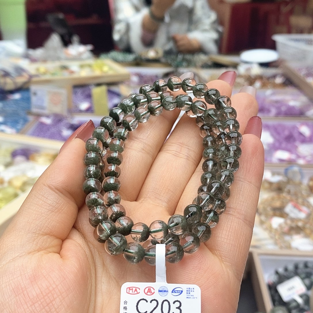 水晶手链未镶嵌C203巴西聚宝盆多圈6m