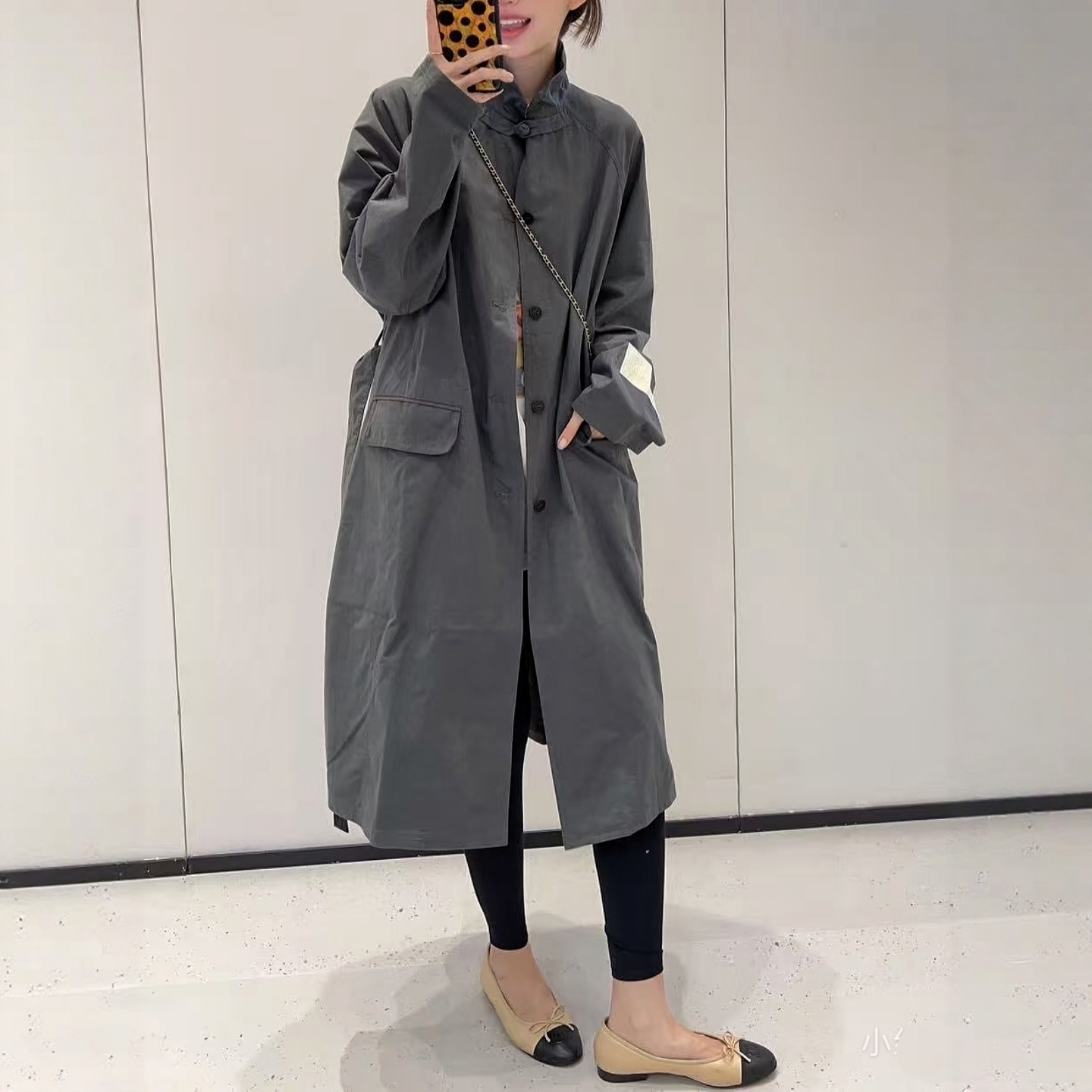 MQ长风衣外套秋款小众设计师长款腰带盘扣国风新中式翻领女款